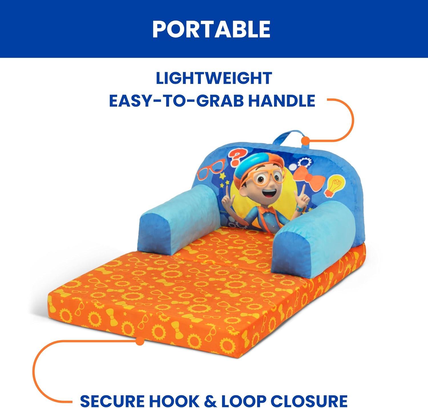 Blippi Cozee Buddy Flip-Out Chair by Delta Children, Blue