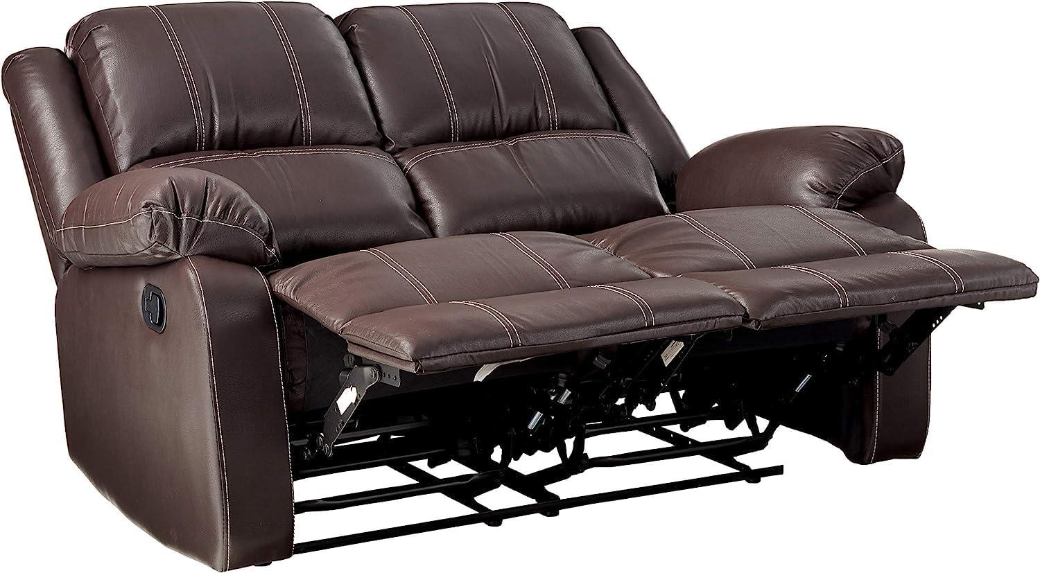 ACME Zuriel Motion Loveseat, Brown Synthetic Leather