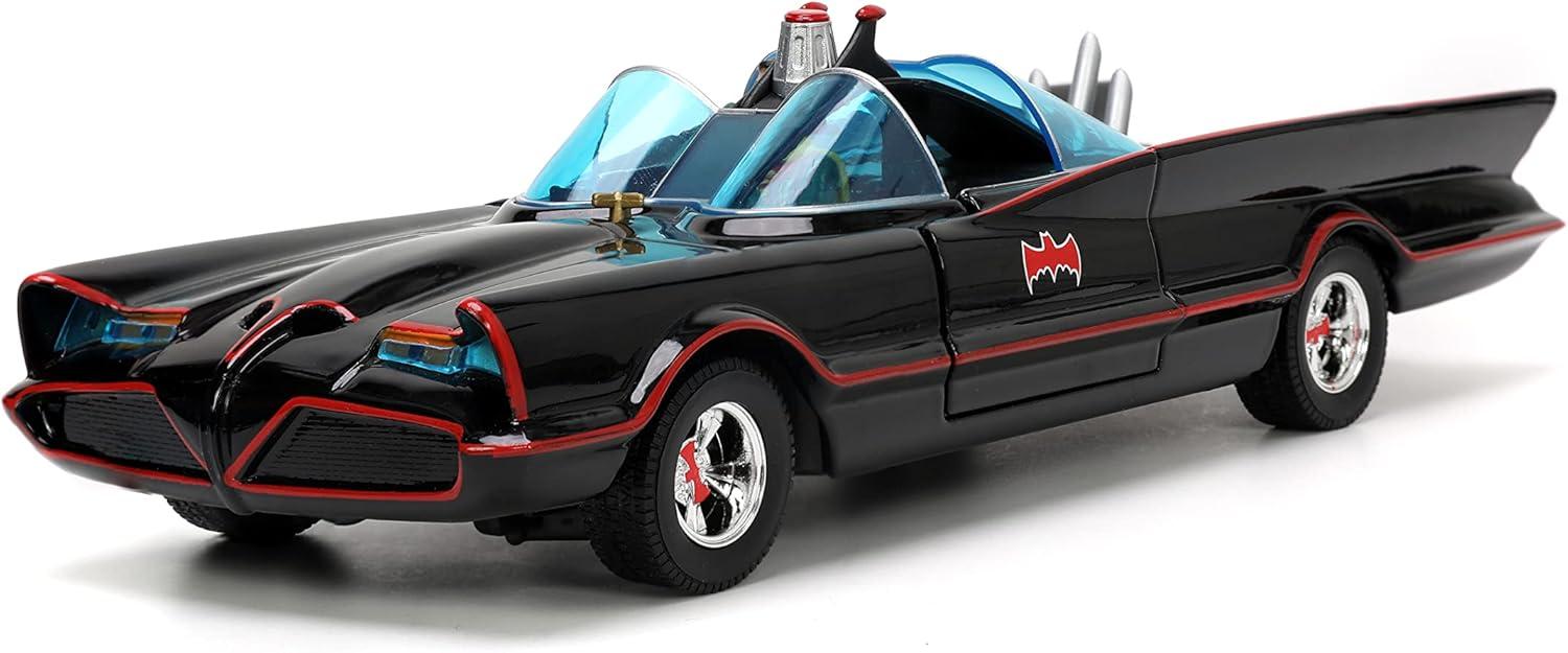 Batman 1:24 1966 Batmobile Die-Cast Car & 2.75" Batman, Robin, Penguin, & The Joker Figures