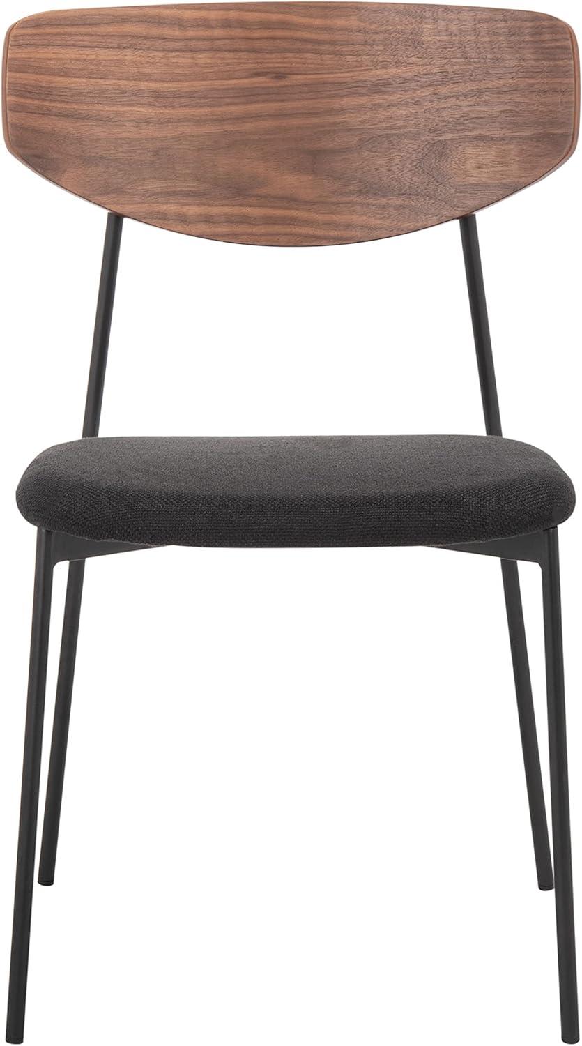 SAFAVIEH Ryker Modern Dining Chair, Walnut/Black, Set of 2 (20 in. W x 18.8 in. D x 32.5 in. H)