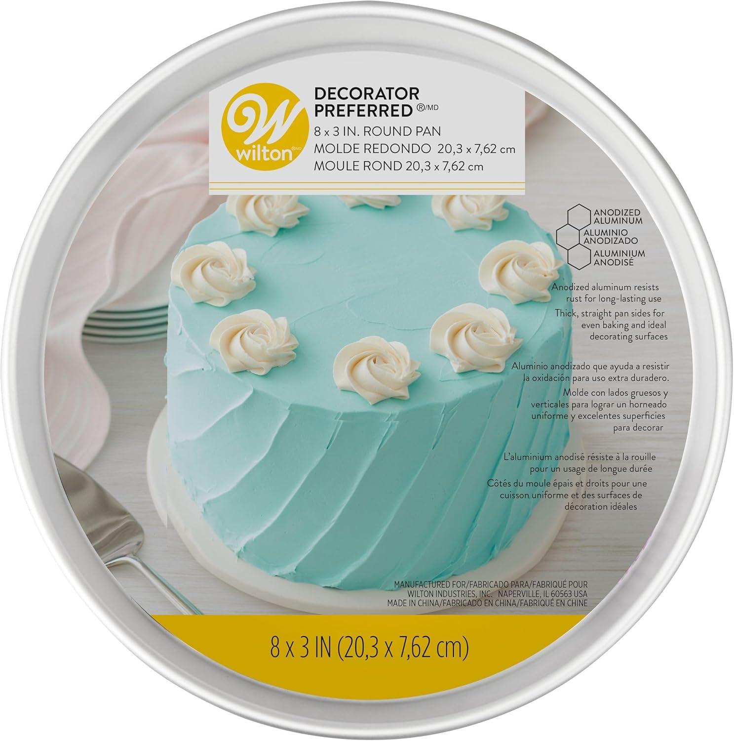 Wilton Decorator Preferred 8 x 3-inch Round Aluminum Cake Pan