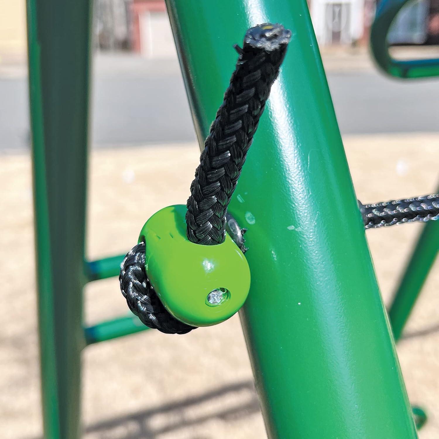 Green and White Alloy Steel Swing and Climbing Playset