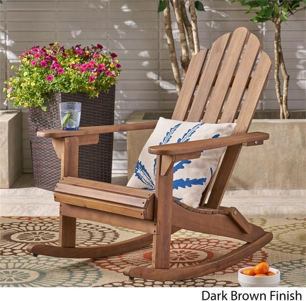 Hollywood Acacia Wood Adirondack Rocking Chair - Christopher Knight Home