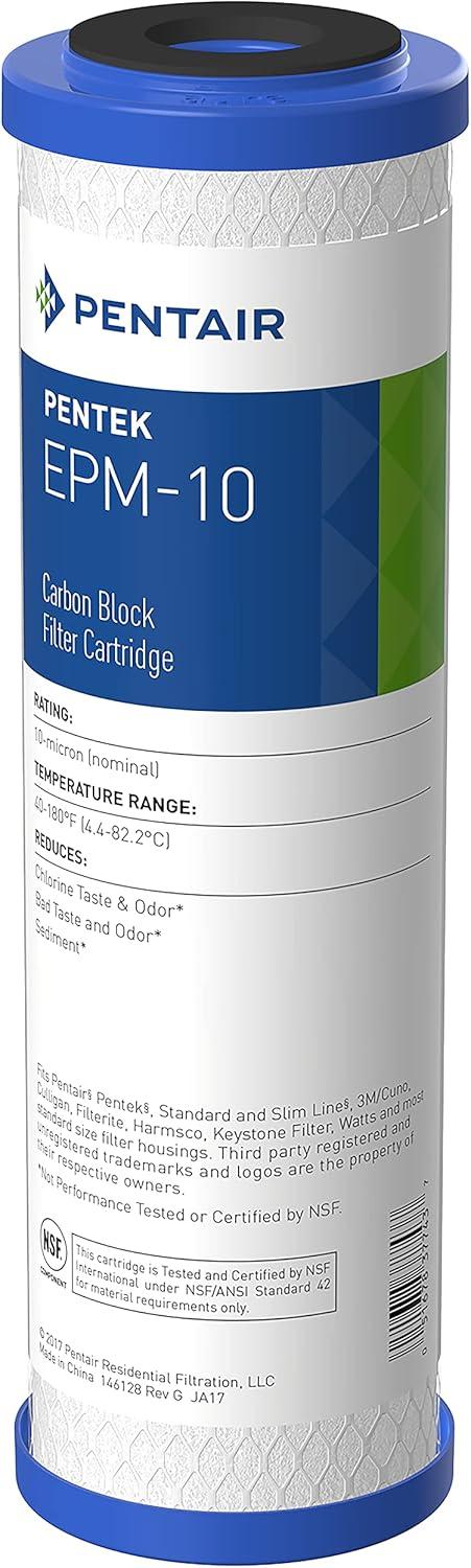 Pentek EPM-10 Carbon Block Filter Cartridge, 9-3/4 inch x 2-7/8 inch, 10 Microns