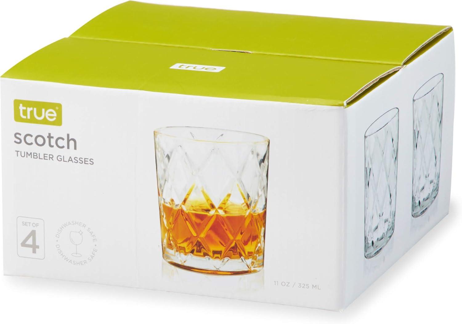 True Diamond Crystal Whiskey Tumblers - Lowball Cocktail Glasses Gift Set