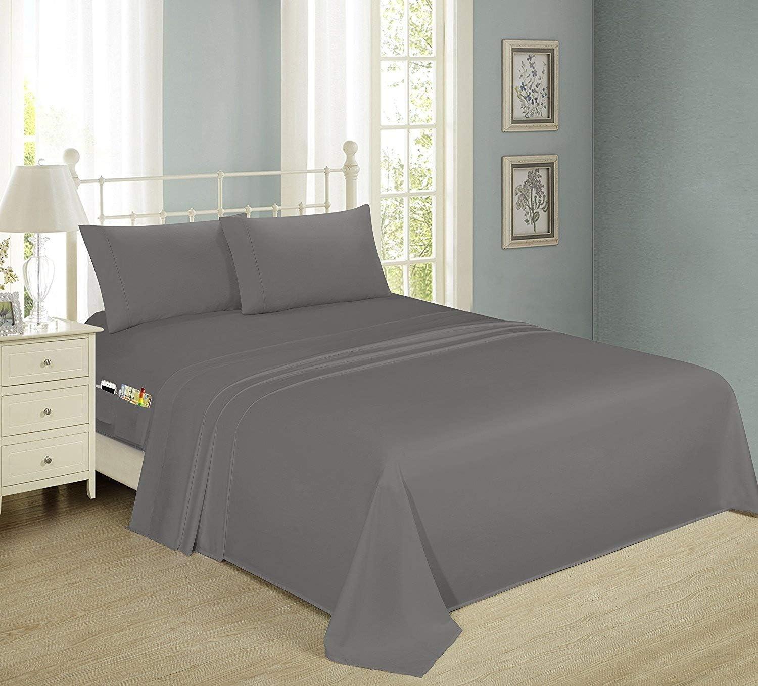 Cathay Home, Inc 1800 Series Smart Storage Pocket Microfiber Sheet Set