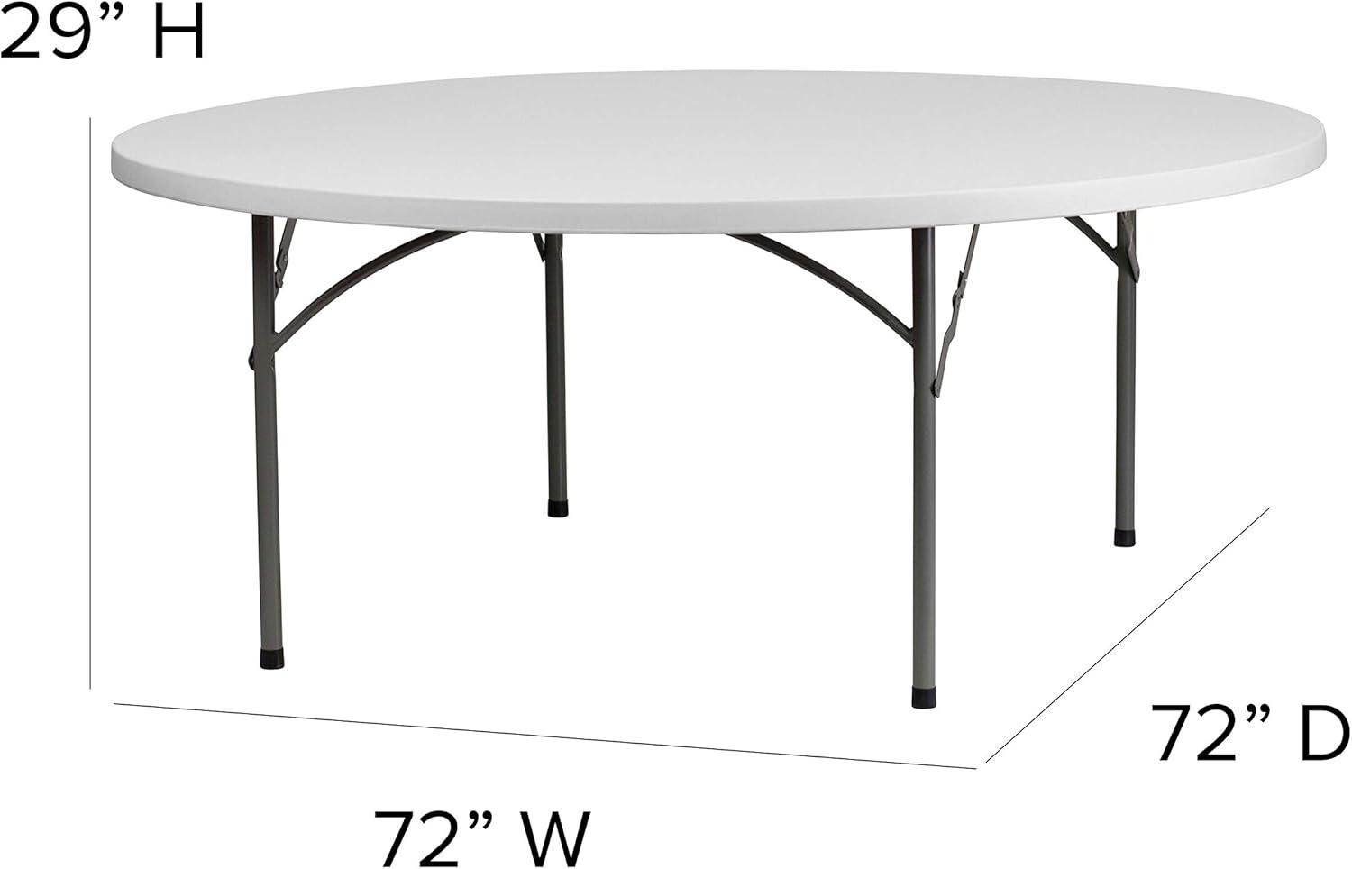 Flash Furniture Kathryn 6' Round All-Occasion Plastic Folding Event Table, White