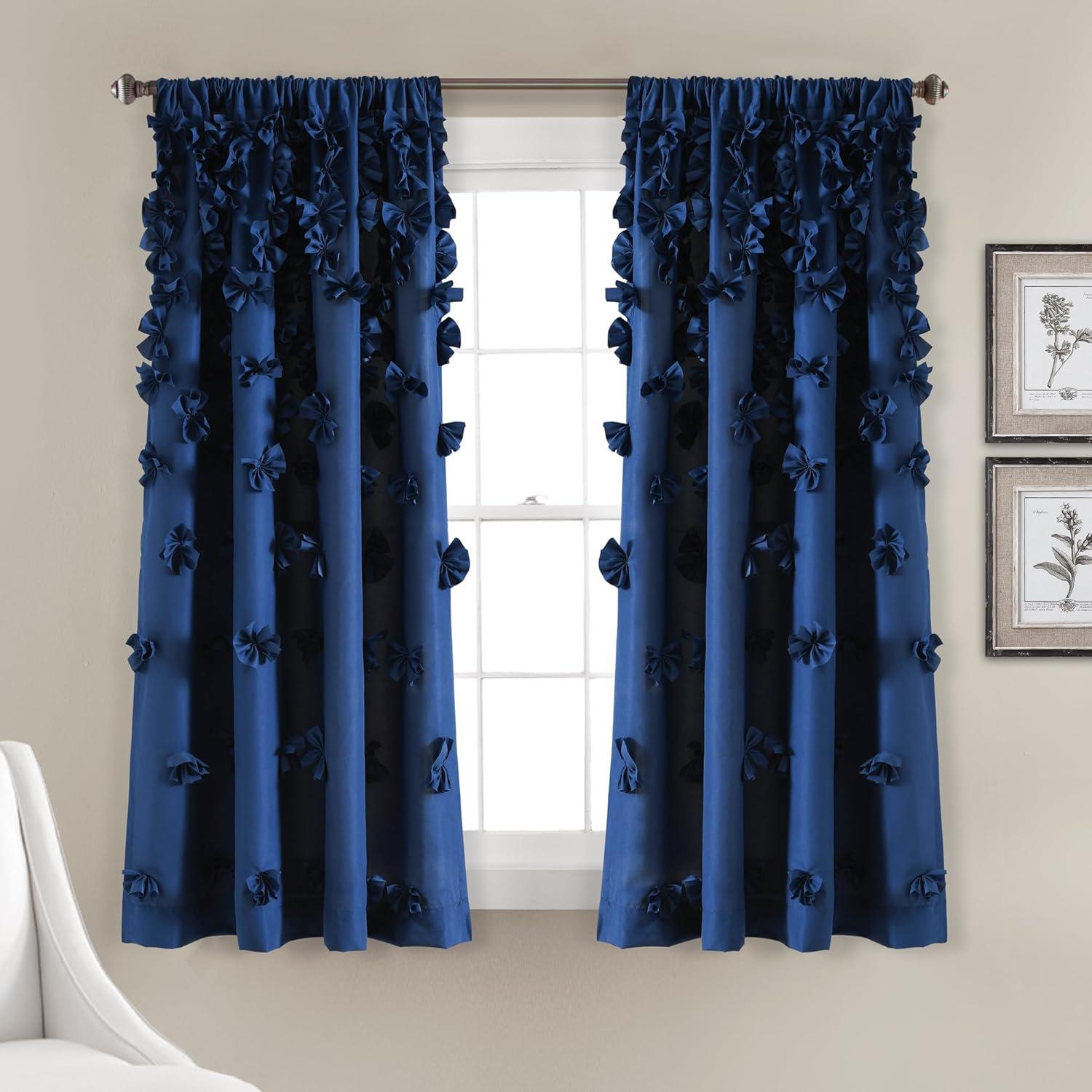 Lush Decor Riley Polyester Semi Sheer Curtain Single Panel