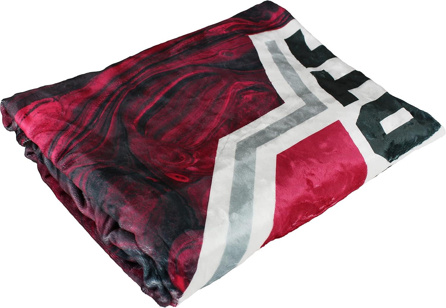 Ohio State Buckeyes Red and Black Polyester Throw Blanket