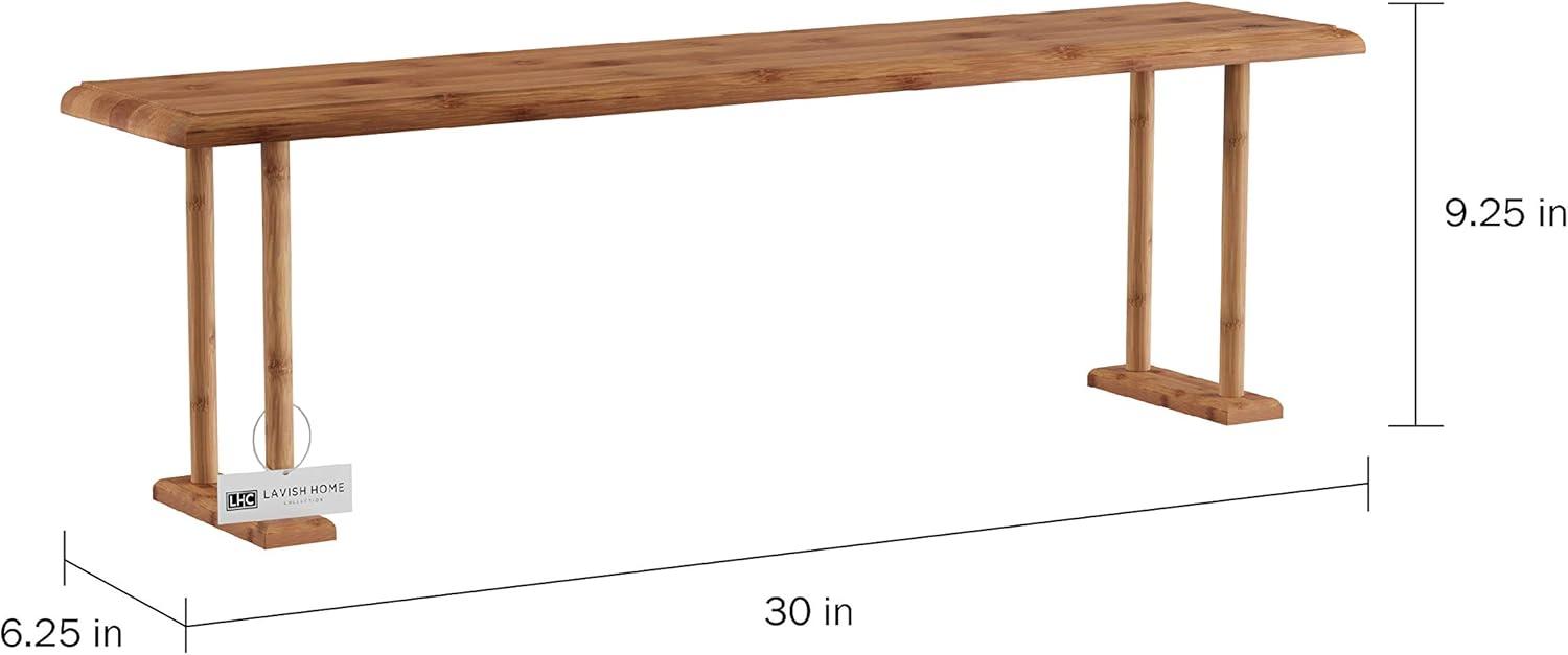 Lavish Home Bamboo Sink Shelf - Countertop Organizer Kitchen, Bathroom, Bedroom, Office - Space-Saving Storage for Soap, Sponges, and Cleaners