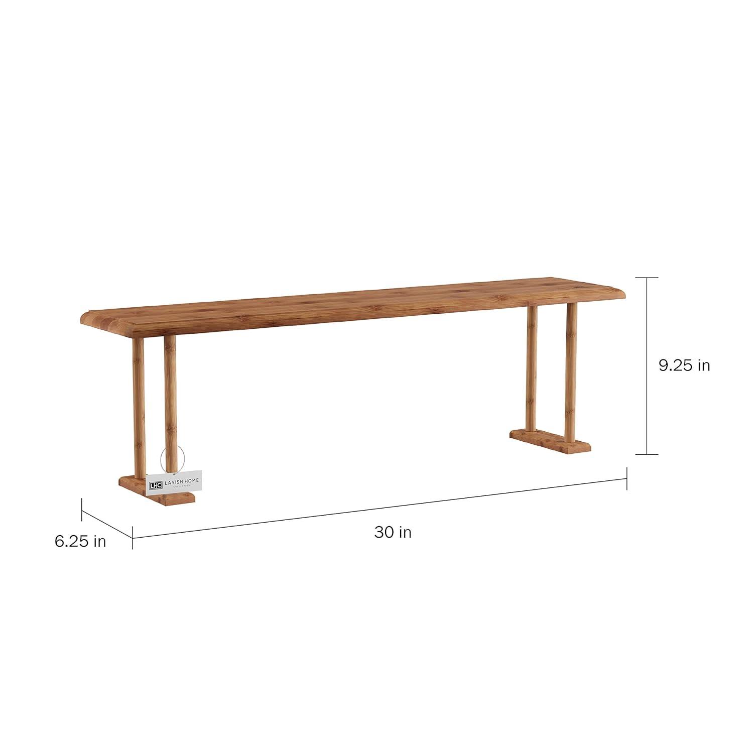 Lavish Home Bamboo Sink Shelf - Countertop Organizer Kitchen, Bathroom, Bedroom, Office - Space-Saving Storage for Soap, Sponges, and Cleaners