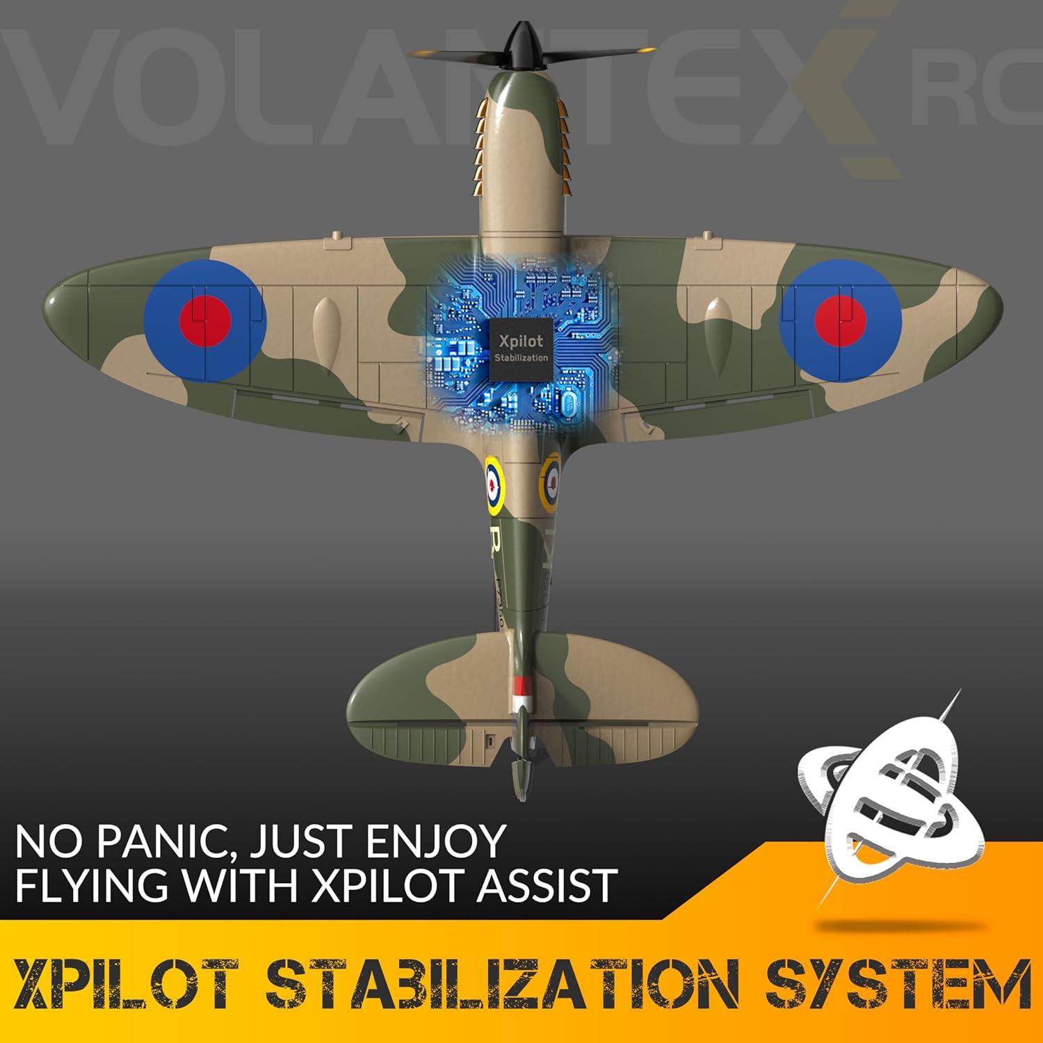 Open Box 4-CH Spitfire One Key Remote Control Airplane with Xpilot Stabilizer