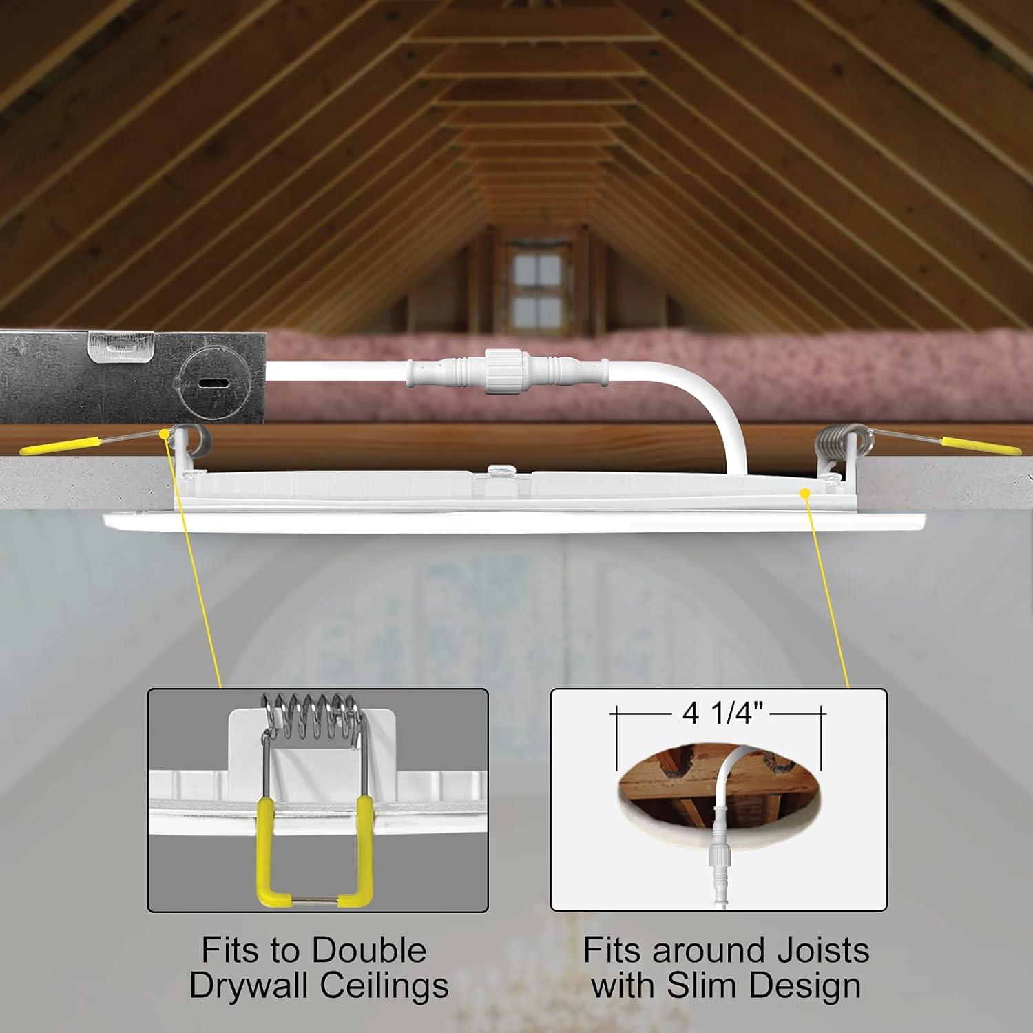NuWatt 3'' Ultra Slim Selectable CCT New Construction LED Canless Recessed Wafer Light 12 Pack
