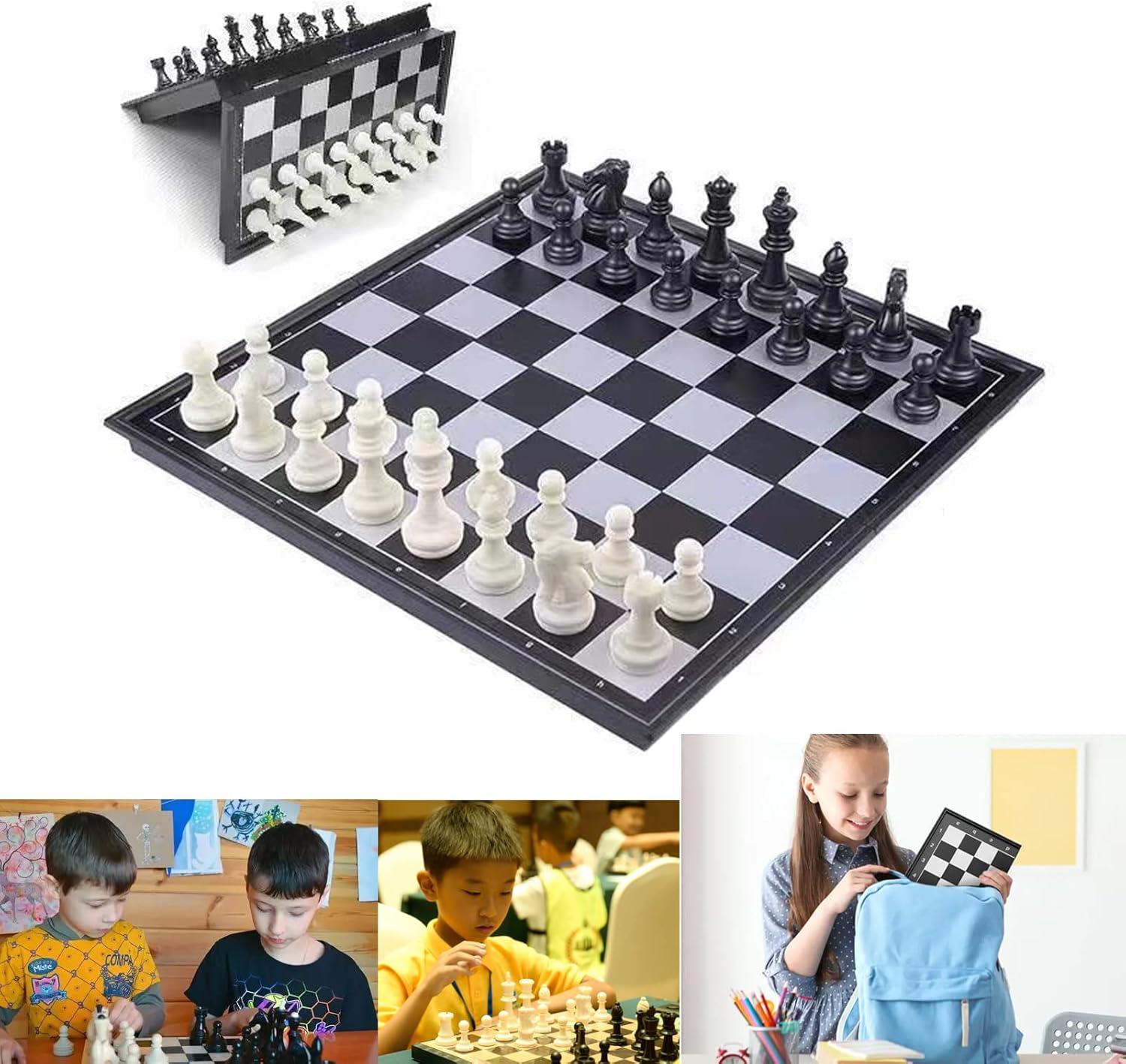 Chess Set Magnetic Travel Folding Board Games Portable Gifts for Kids and Adult, Magnetic Travel Chess Set, Folding Chess Board, Educational Board Game Set