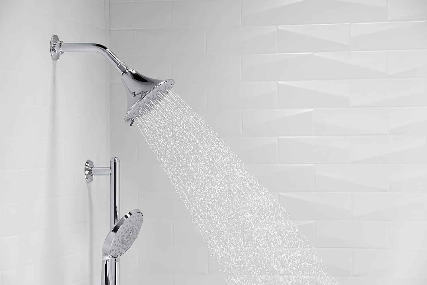 Kohler Forte 1.75 gpm Multifunction Wall Mount Showerhead, Three Spray Settings, 5.5" High Pressure Spray Head