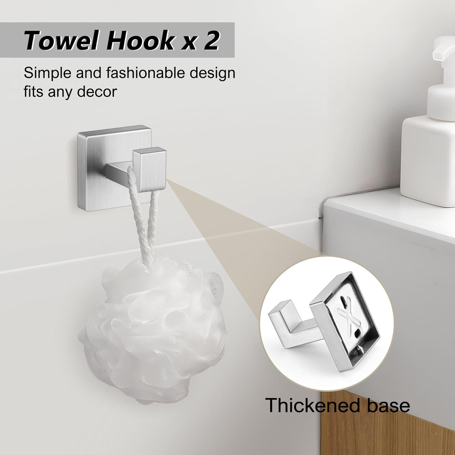 5-Pieces Bathroom Hardware Accessories Set,Towel Racks for Bathroom Wall Mounted.