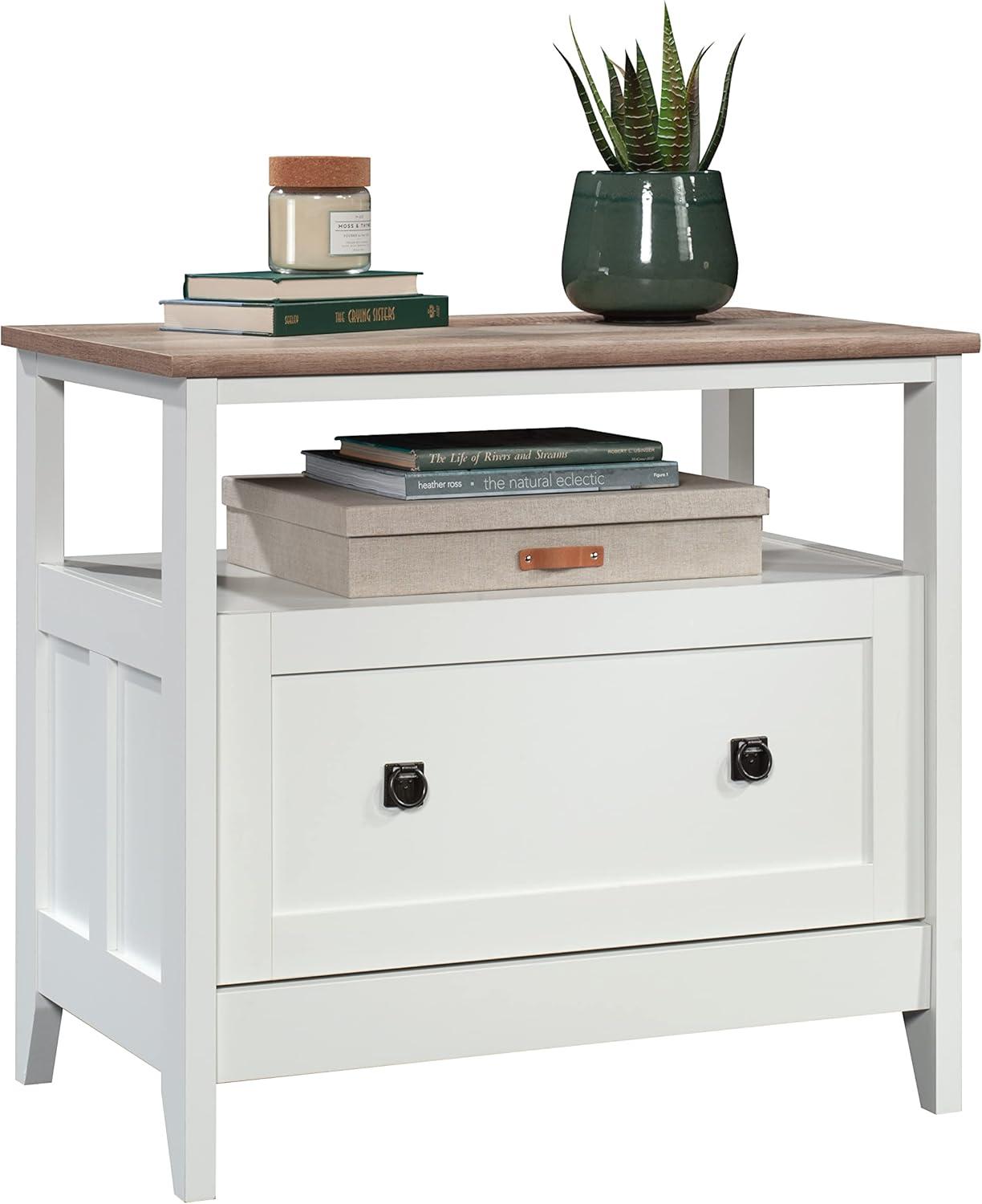 August Hill Open Shelf Lateral File Soft White - Sauder