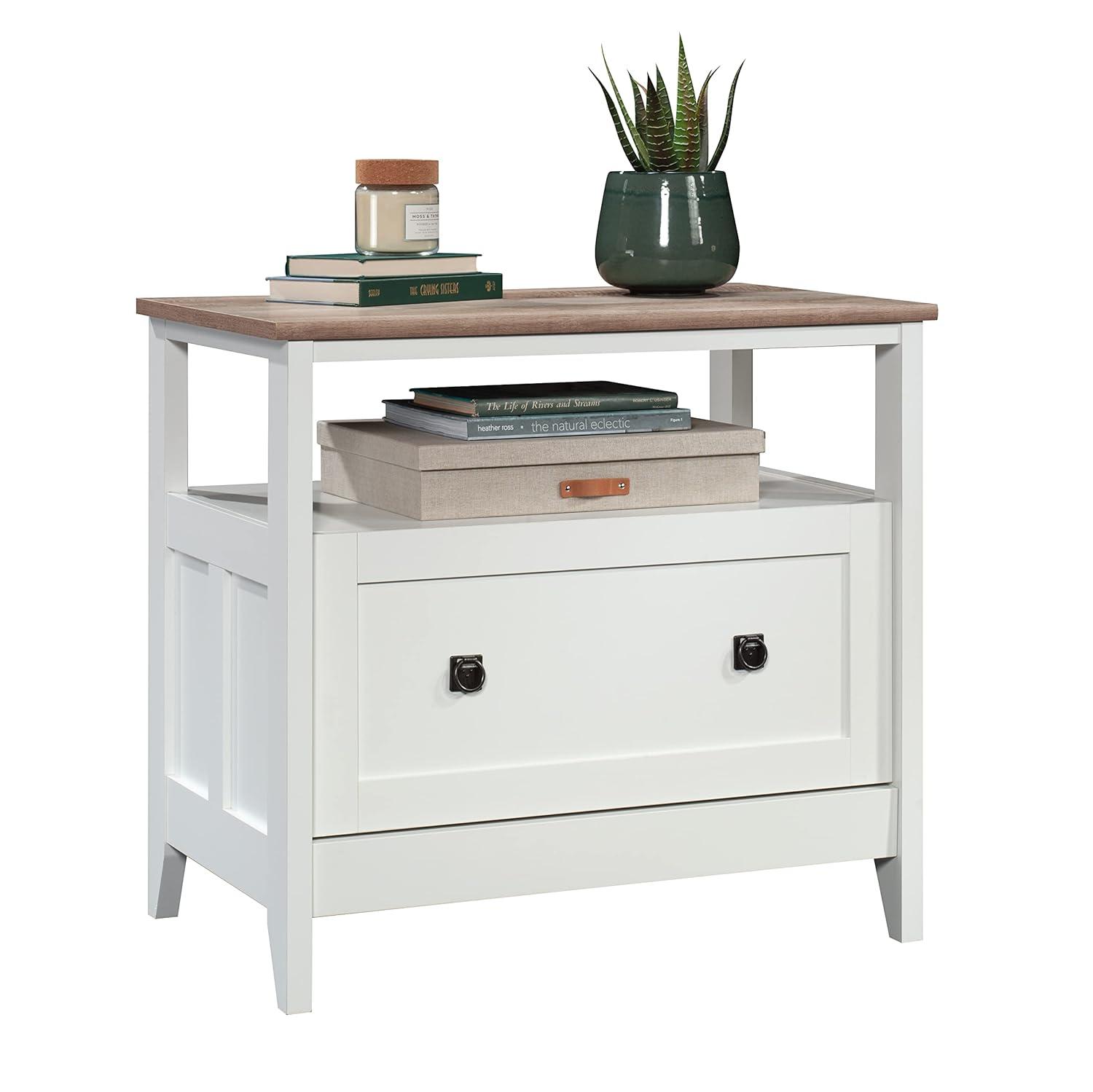 August Hill Open Shelf Lateral File Soft White - Sauder