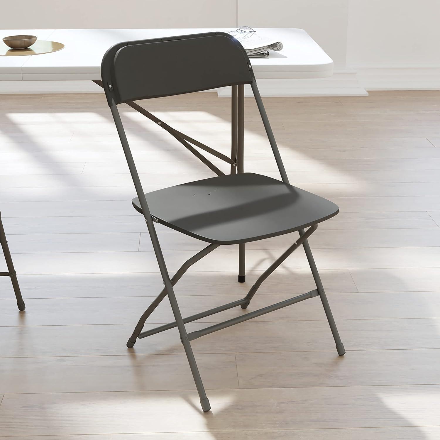 Extra Wide Gray Metal & Plastic Armless Reception Chair