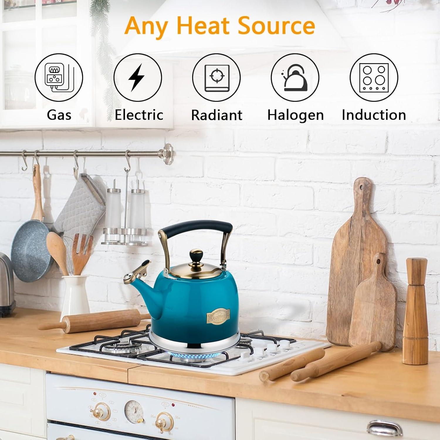 Tea Kettle -3.0 Quart Tea Kettles Stovetop Whistling Teapot Stainless Steel Tea Pots for Stove Top Whistle Tea Pot