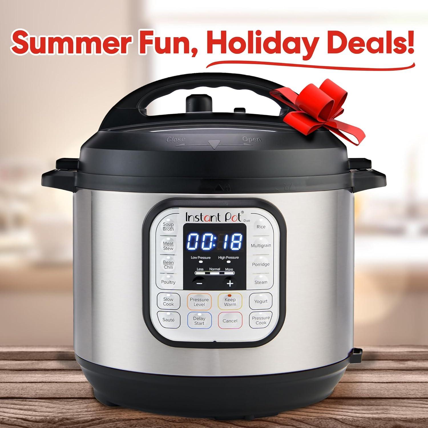 Instant Pot Duo 6-Quart 7-in-1 Electric Pressure Cooker, Slow Cooker, Rice Cooker, Steamer, Sauté, Yogurt Maker, Warmer & Sterilizer, Includes App With Over 800 Recipes, Stainless Steel