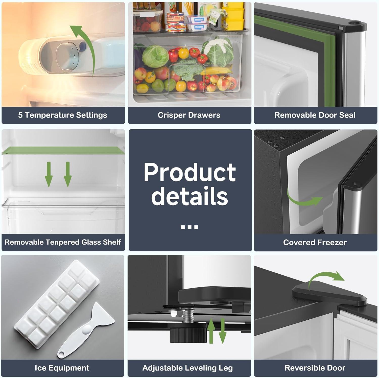 BANGSON BANGSON 3.2 CU.FT, 2 Door Small Refrigerator with Freezer US-BSR-201