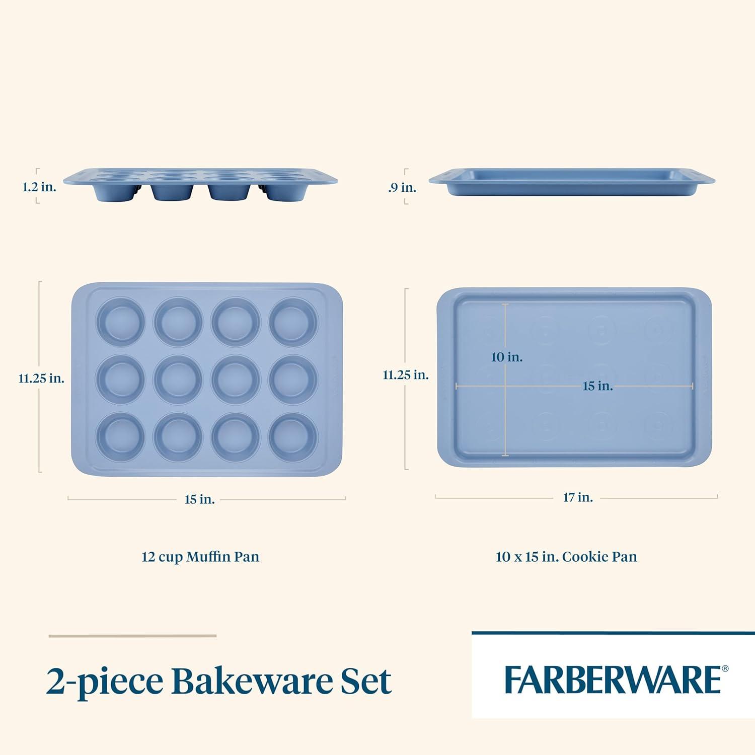 Farberware Easy Solutions Nonstick Bakeware Baking Sheets / Cookie Pan Set, 2 Piece (Set of 2)