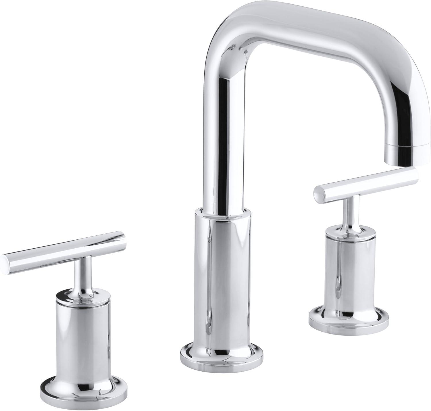 Polished Chrome Double Handle Deck-Mount Bath Faucet