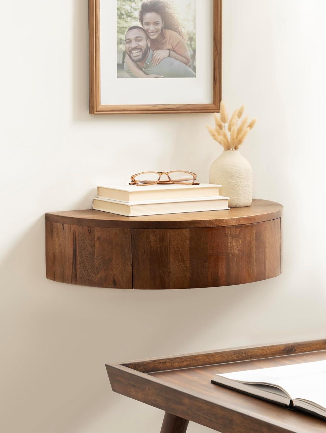 Kate & Laurel All Things Decor 20"x11"x6" Reid Floating Wood Shelf Walnut Brown
