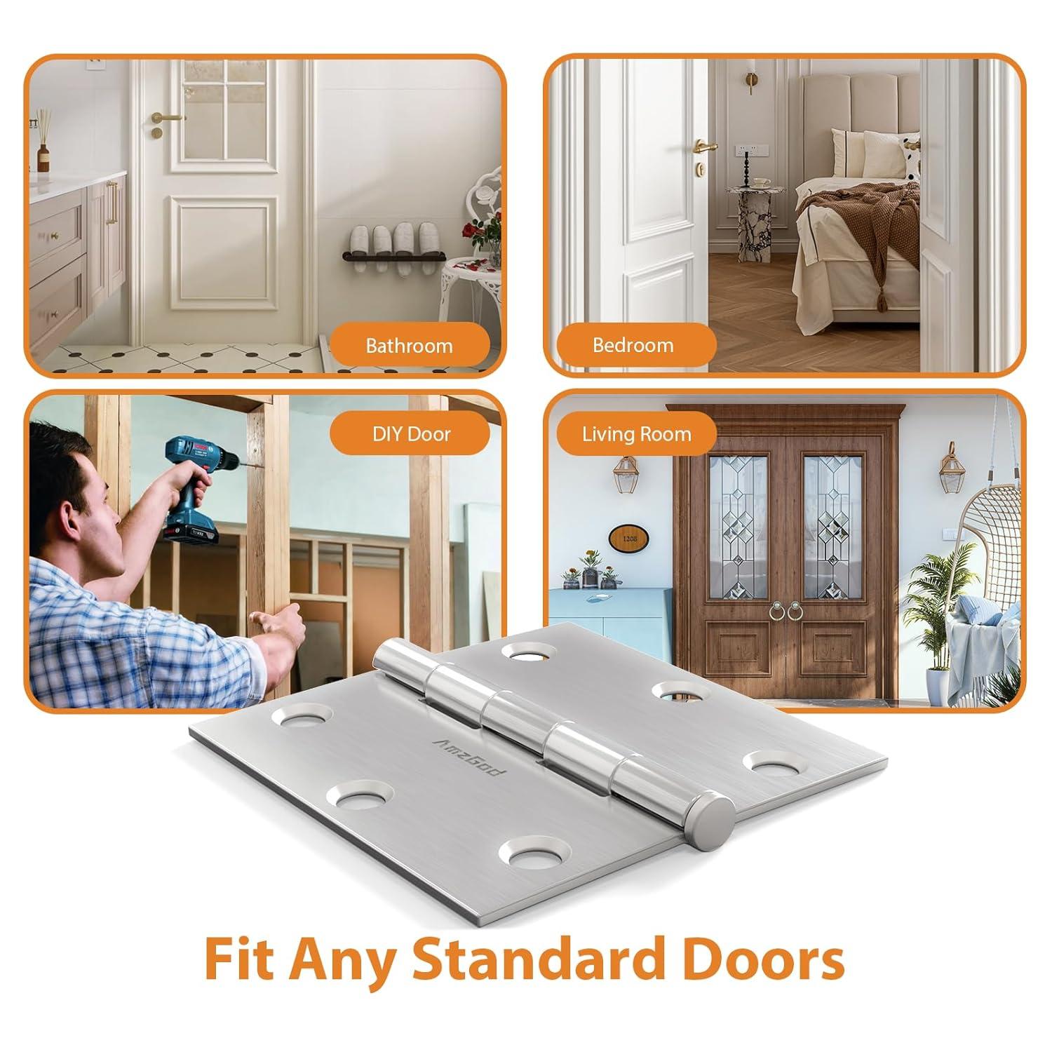 Design House 3.5" H x 3.5" W Butt Bearing Door Hinges (Set of 3)