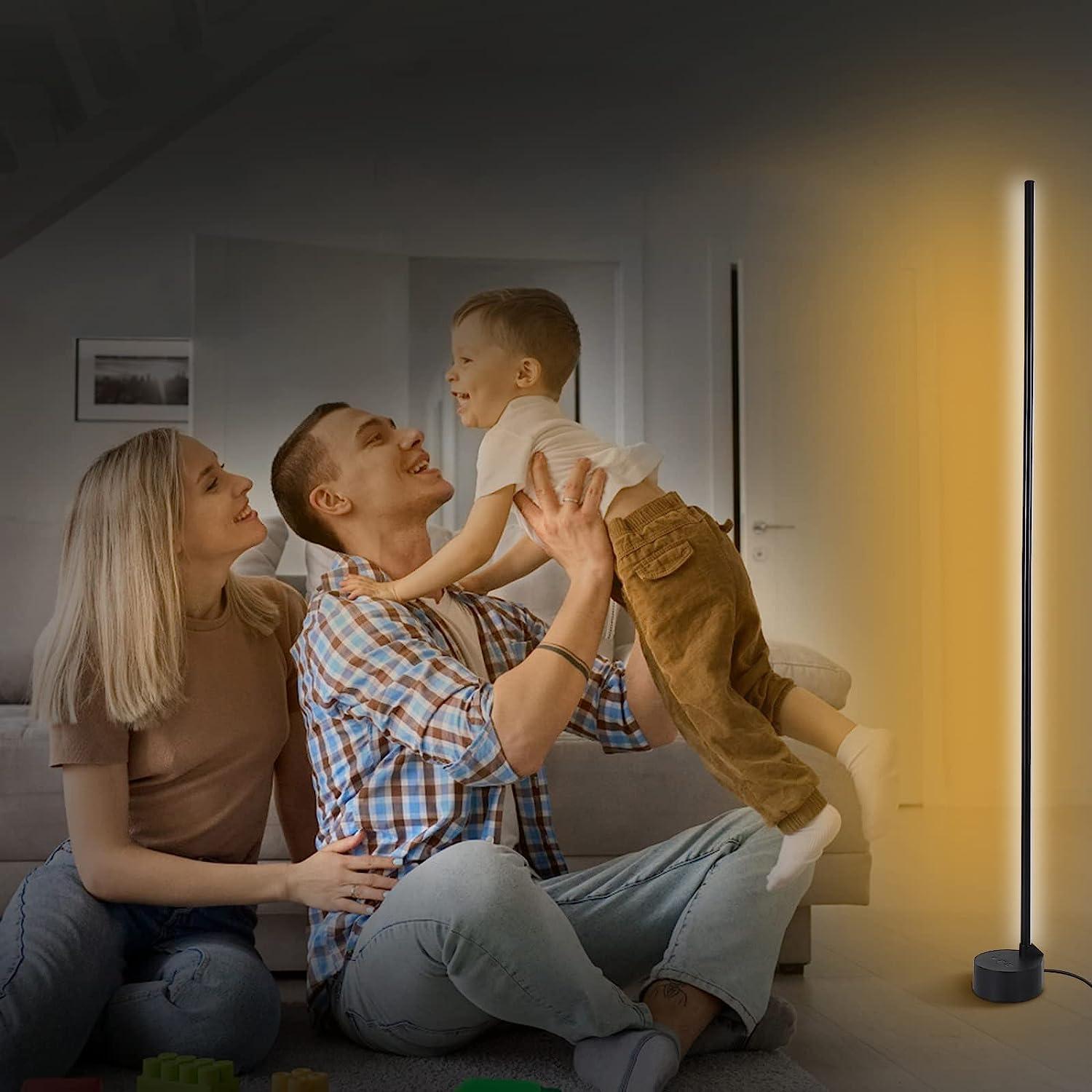 Corner Floor Lamp - Smart RGB LED Corner Lamp with App and Remote Control, 16 Million Colors & 68+ Scene, Music Sync, Timer Setting - Ideal for Living Rooms, Bedrooms, and Gaming Rooms