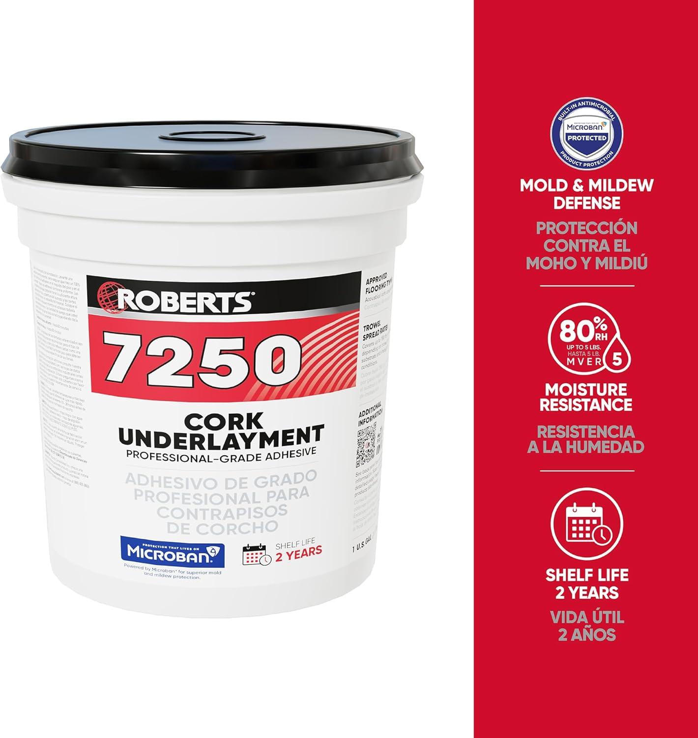 ROBERTS 7250 Professional-Grade Cork Underlayment Adhesive - 1 Gallon