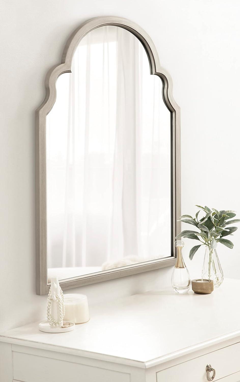 Kate and Laurel Hogan MDF Arch Mirror, 24x36, Silver