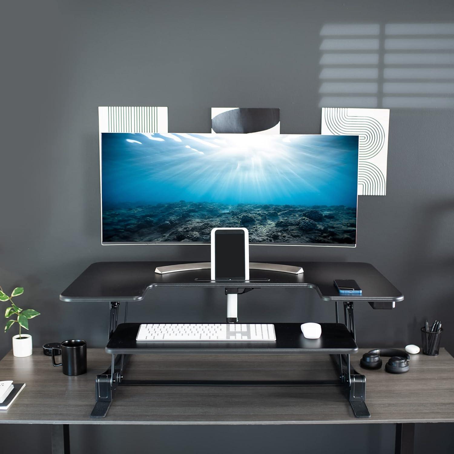 VIVO 36" Electric Standing Desk Converter (DESK-V000VE)