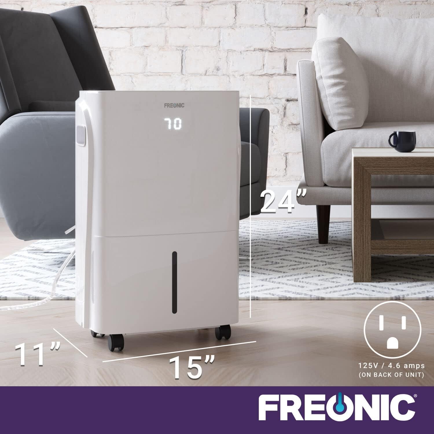 Freonic 50 Pint White Portable Energy Star Dehumidifier