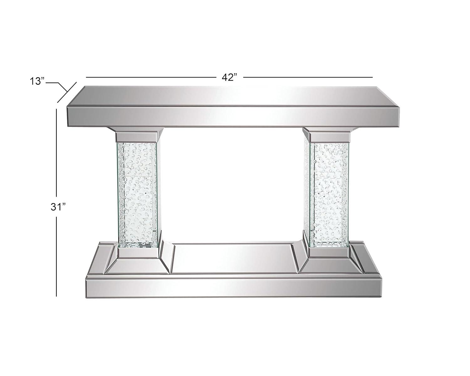 Olivia & May Glam Wood Console Table Clear