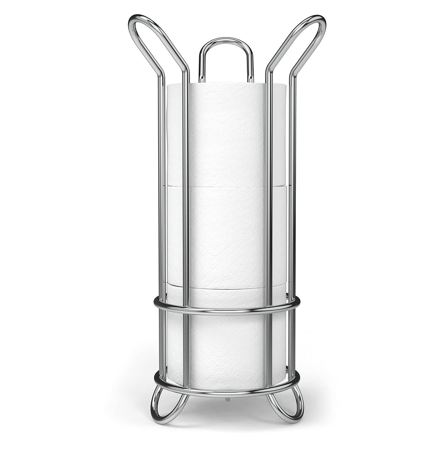 BROOKSTONE, Bronze Toilet Paper Holder, Freestanding Bathroom Tissue Organizer, Minimalistic Storage Solution, Modern & Stylish Design [Holds MEGA Rolls]