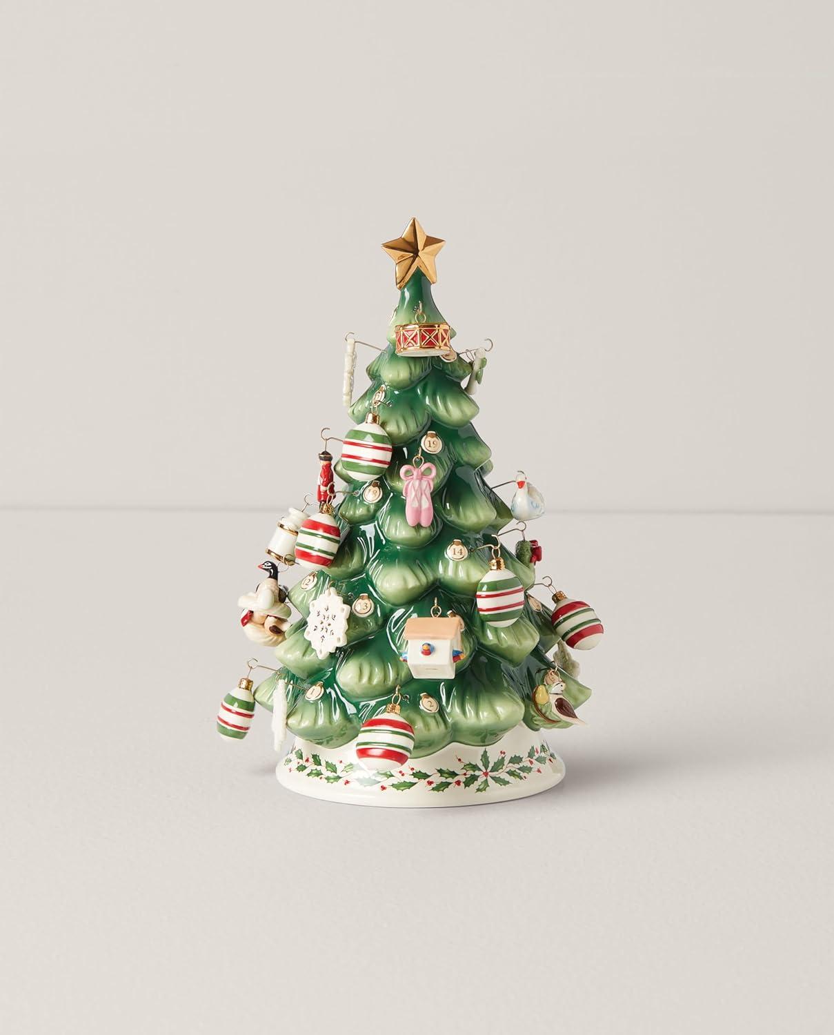 Classic Christmas Tree with Colorful Ornaments Set