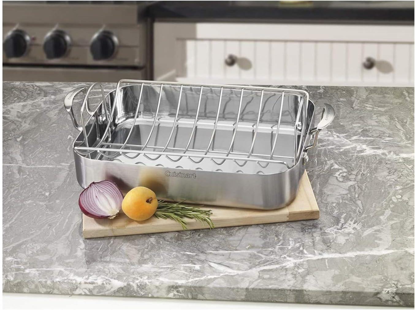 Cuisinart 16" Stainless Steel Tri-Ply Roasting Pan with Rack