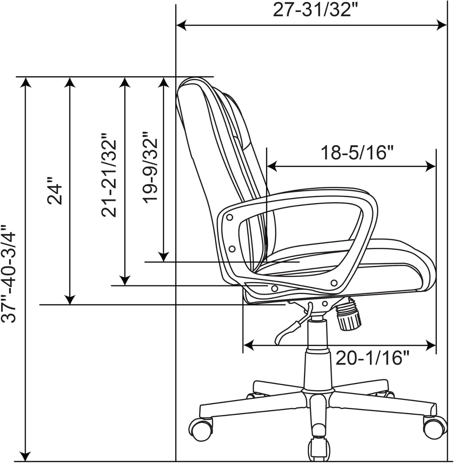 Rezzi Black Vegan Leather Mid-Back Manager Chair