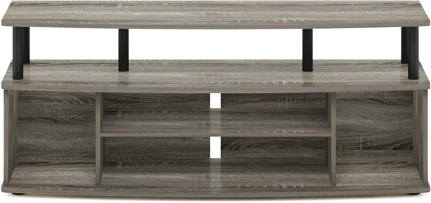 Furinno JAYA Large Entertainment Center Hold up to 55-IN TV, French Oak/Black