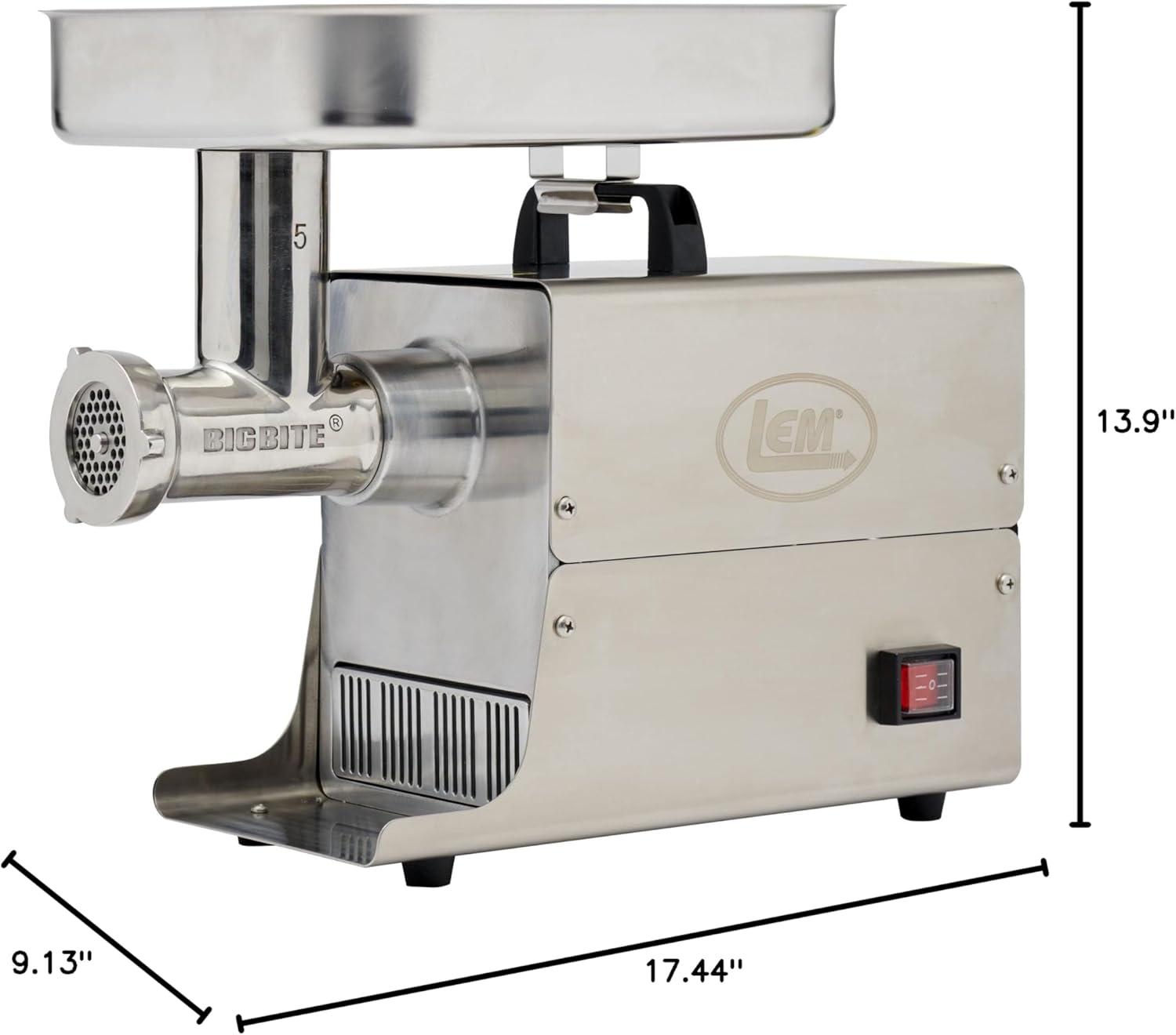 LEM BigBite #5 Electric Meat Grinder, 0.35 HP, Stainless Steel, 1 Count