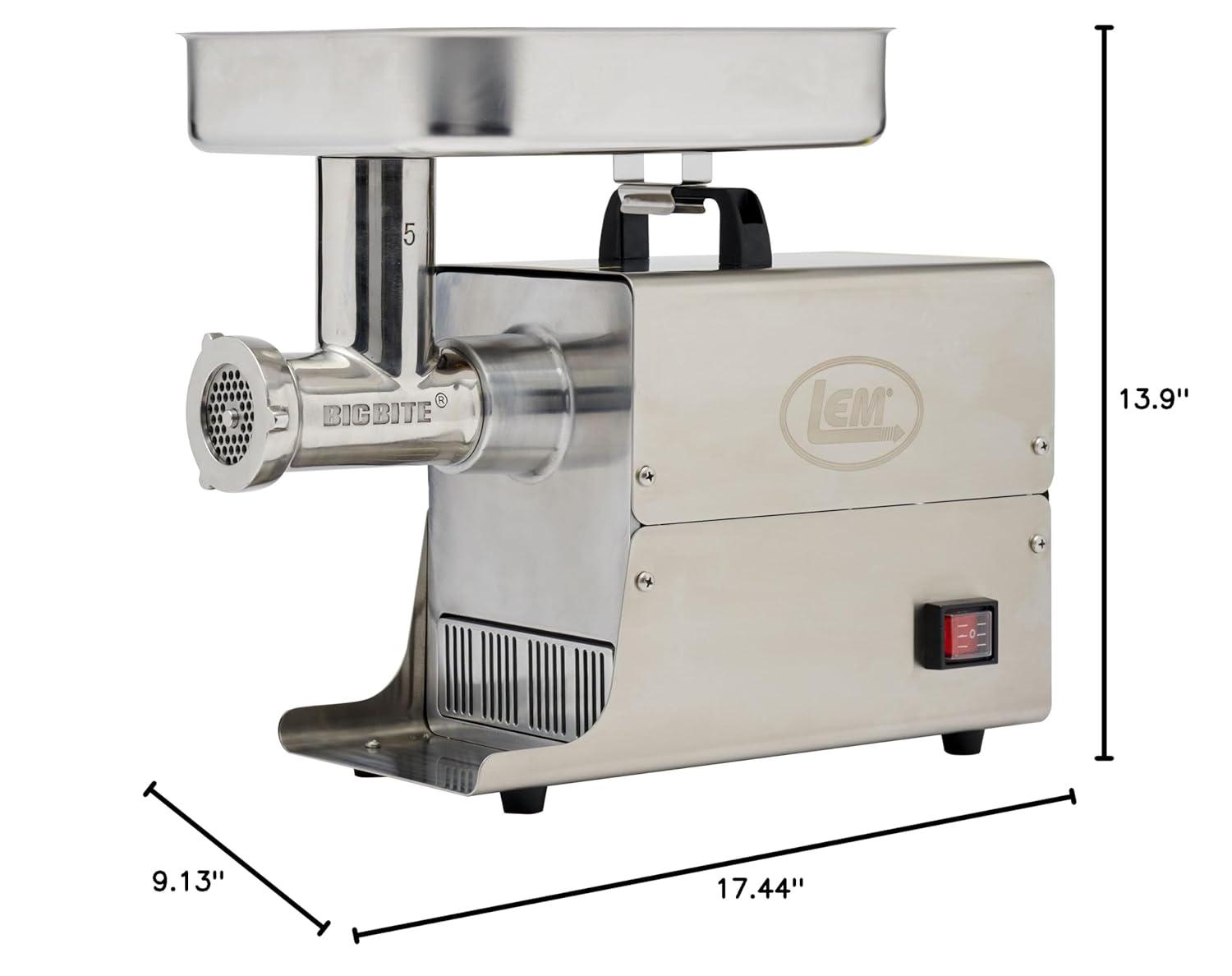 LEM BigBite #5 Electric Meat Grinder, 0.35 HP, Stainless Steel, 1 Count