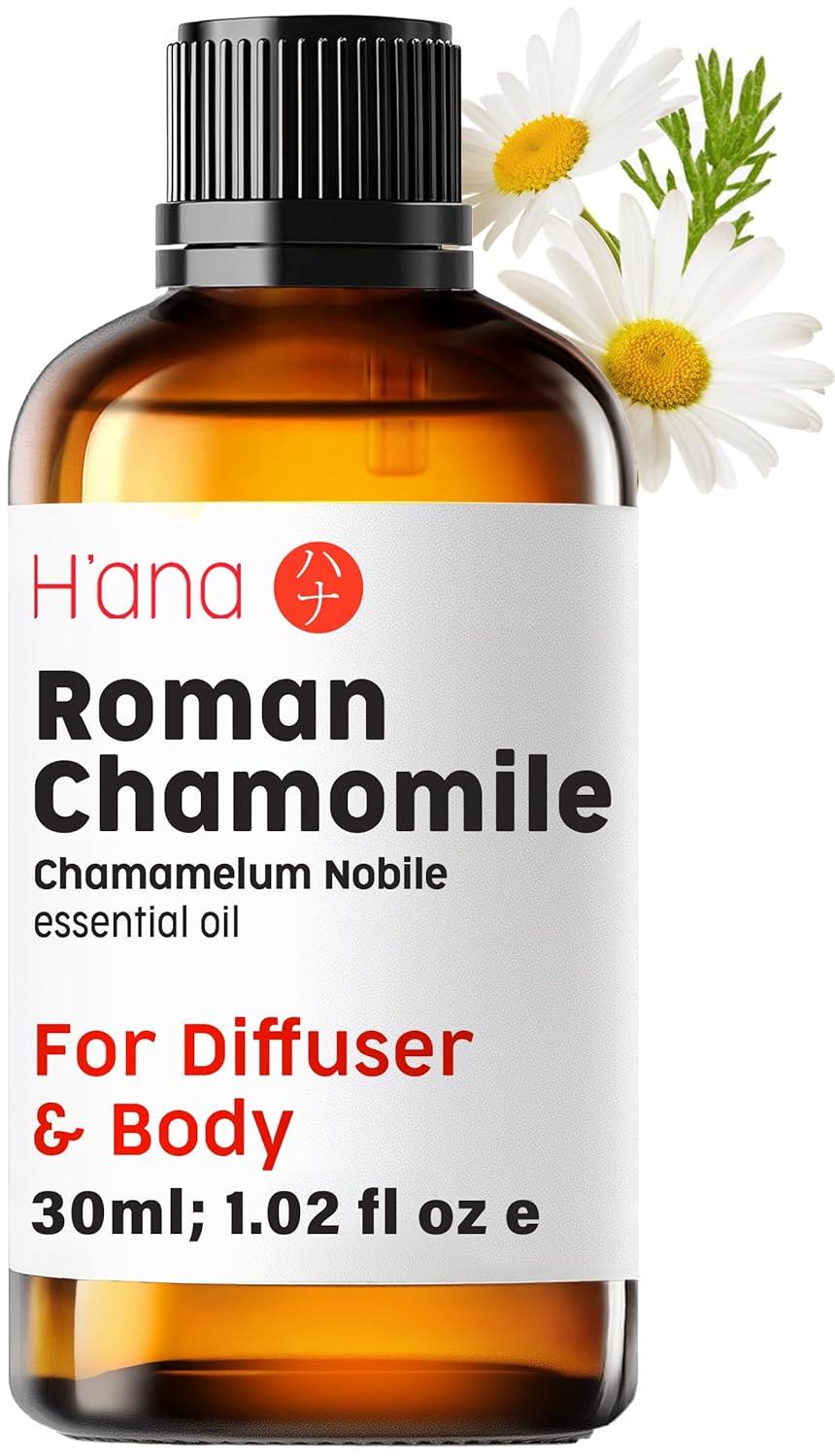 Gya Labs Roman Chamomile Essential Oil for Diffuser, Face & Skin, Roman Chamomile Oils for Aromatherapy - 0.34 fl oz