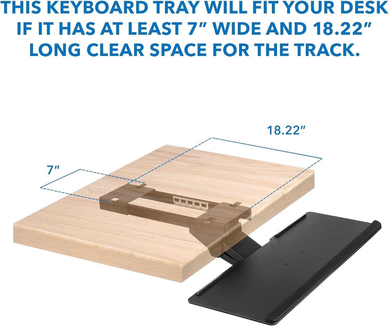 Mount-It! Under Desk Computer Keyboard and Mouse Tray, Ergonomic Keyboard Drawer with Gel Wrist Pad, Black