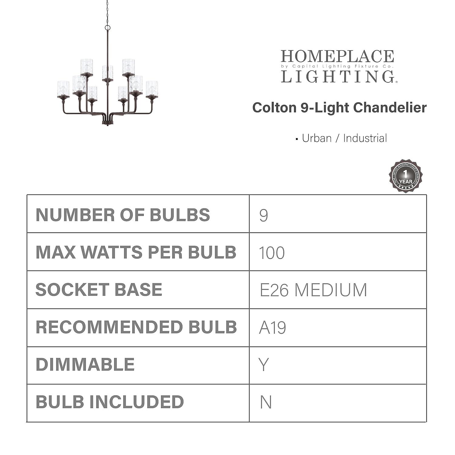 Capital Lighting 428891-451 Colton 9 Light 38" Wide Chandelier - Bronze
