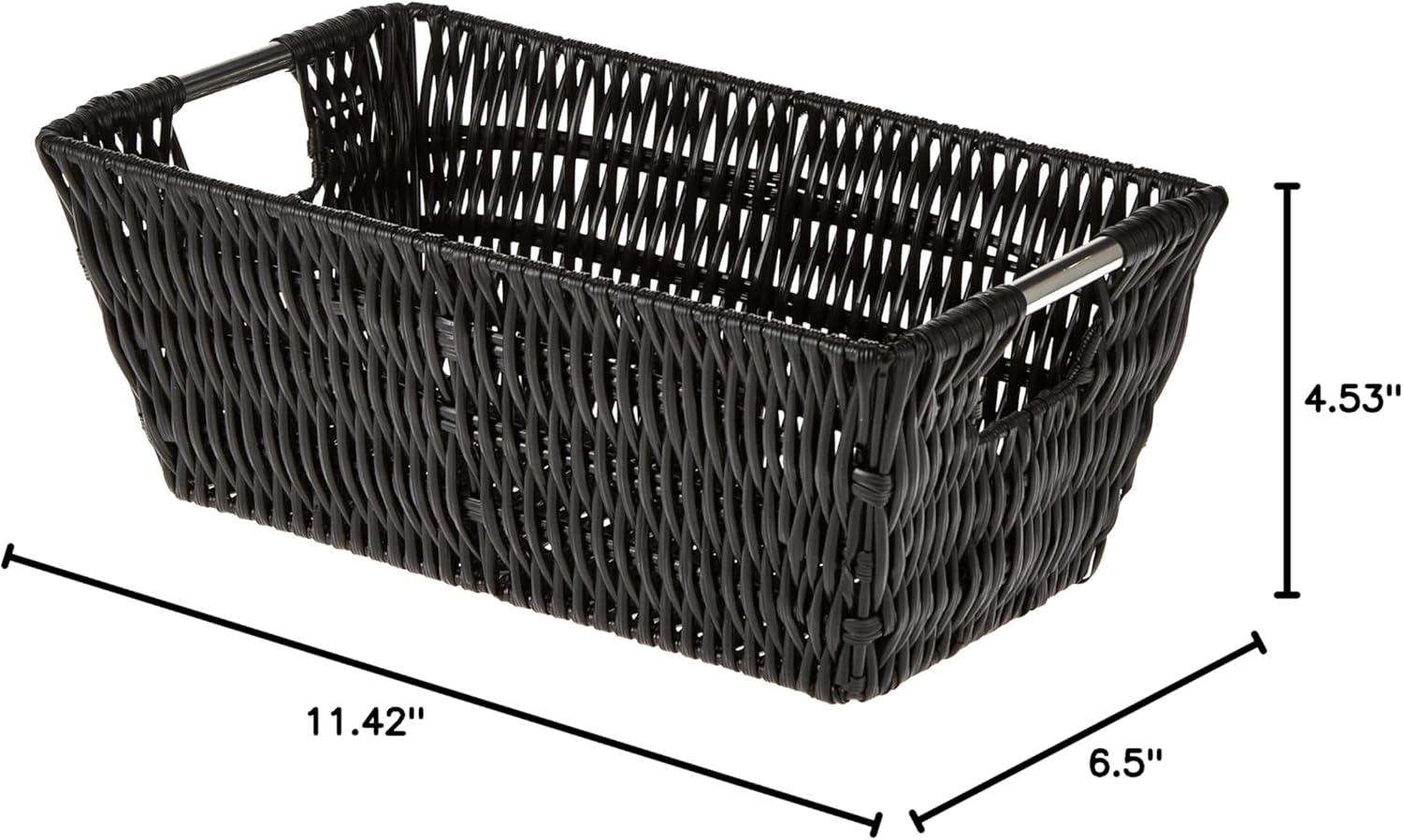 Black Rattique Shelf Tote by Whitmor