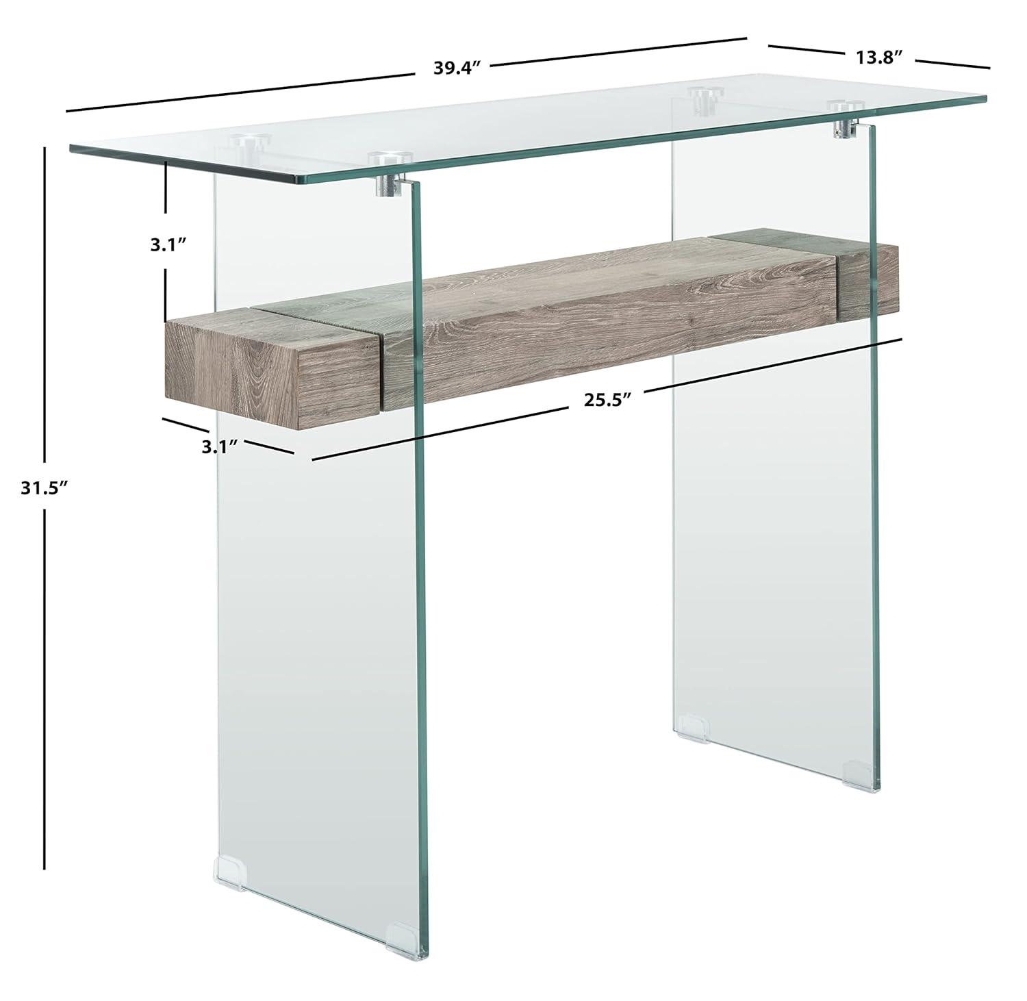 Kayley Console Table - Glass/Grey Oak - Safavieh
