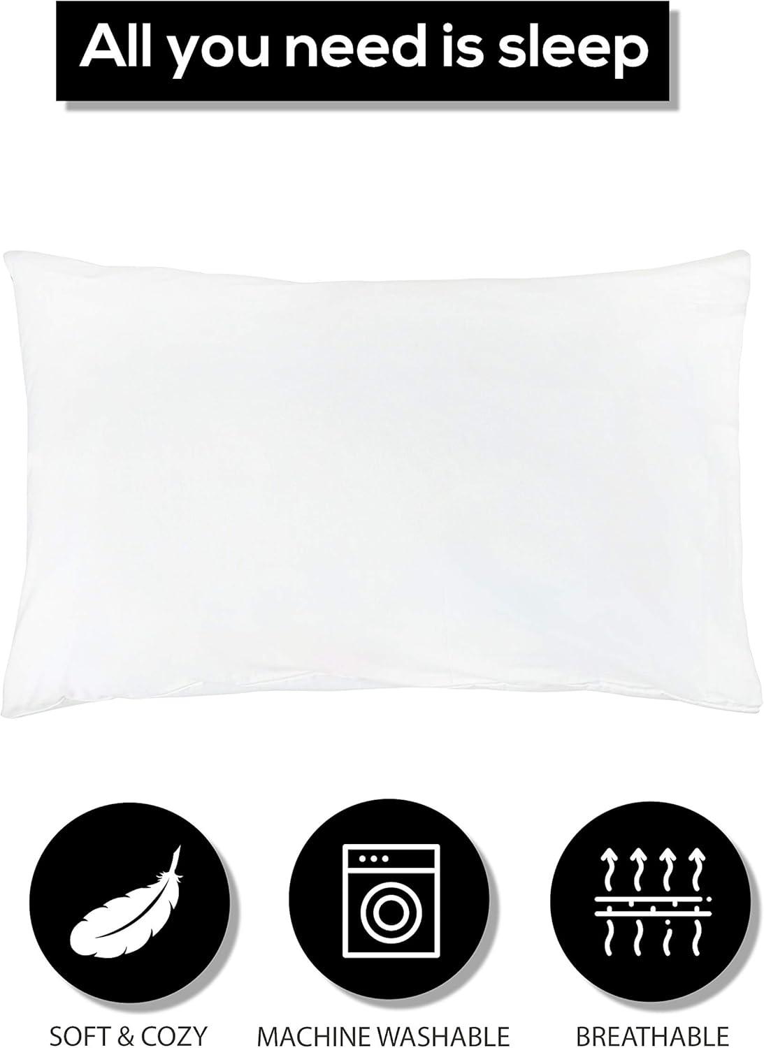 Standard White Cotton Polyester Blend Pillowcases, 12-Pack