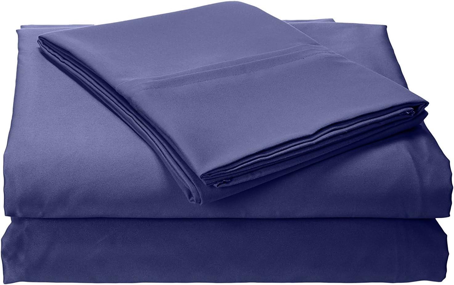 Microfiber Solid Deep Pocket Sheet Set (Queen) Moonlight Blue 110 GSM - Tribeca Living